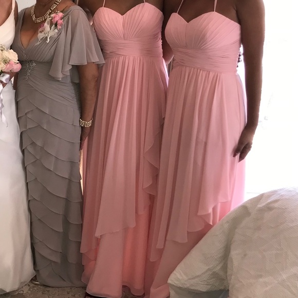 DUSTY PINK SWEETHEART CHIFFON DRESS - Picture 2 of 7